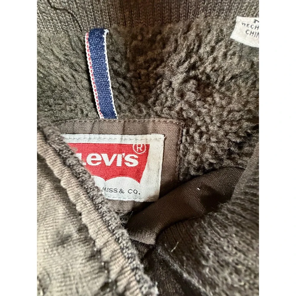 Levi's Brown Canvas Sherpa Lined Work Jacket Men's M Insulated